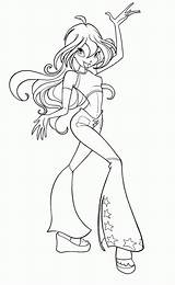 Winx Bloom Coloring Pages Print Blum sketch template