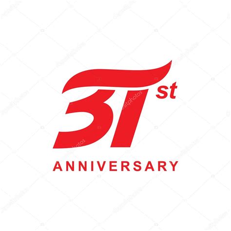 st anniversary wave logo red stock vector  ariefpro