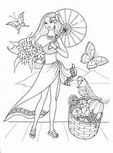 Coloring Pages Fashionable Printable Girls Visit Fashion Girl sketch template