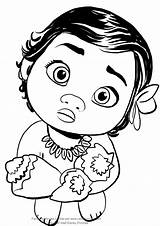 Moana Coloring Baby sketch template