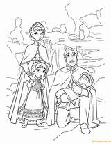 Pages Coloring Royal Family Frozen Princess Elsa Color Cartoons Disney sketch template