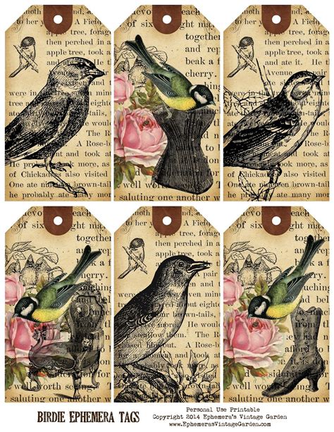 ephemeras vintage garden weekly  printable bird ephemera tags