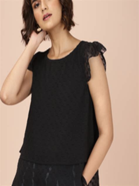 buy    women black  design layered top tops  women  myntra