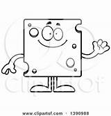 Cheese Cartoon Swiss Clipart Lineart Mascot Waving Friendly Illustration Character Royalty Thoman Cory Vector Clipground sketch template