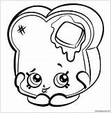 Pages Bread Shopkins Toastie Coloring Print Kids sketch template