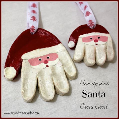 salt dough ornaments santa handprints fun crafts kids