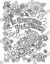 Thanks Give Coloring Pages Bible Thankful Adult Color Scripture Verse Digital Verses Etsy sketch template