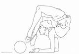 Pages Coloring Gymnastics Rhythmic Ball Printable Kids sketch template