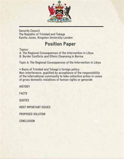 position paper mun    ideal mun position paper