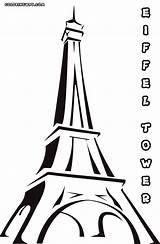 Tower Coloring Pages Eiffel Print sketch template