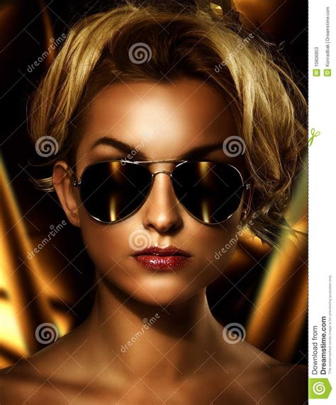 blonde wearing stylish sunglasses stock image image of gorgeous lips