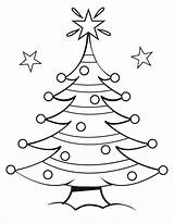 Christmas Tree Coloring Printable Pages Kids sketch template