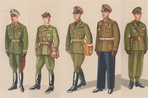 polish peoples army uniforms  left   generals