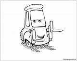 Mater Tow Pages Cars Coloring Printable Color sketch template