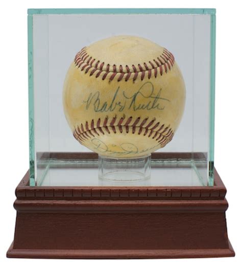 babe ruth and dizzy dean signed oal baseball with high quality display