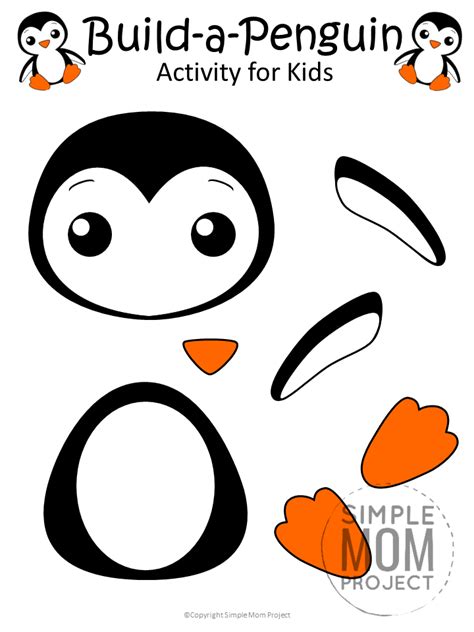 click   print   craft penguin template    cute