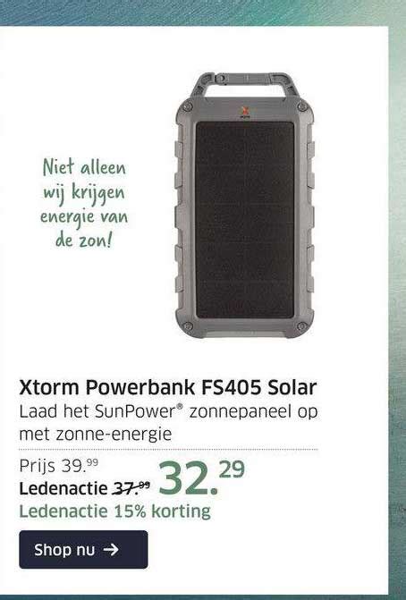 xtorm powerbank fs solar aanbieding bij anwb