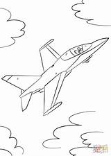 Coloring Pages Jet Fighter Air Force Drawing F16 Military Thunderbirds Jets Printable Kids Getdrawings Color Drawings sketch template