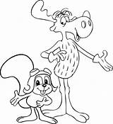Coloring Pages Bullwinkle Rocky Cartoon Girls Books Color Cartoons Classic Kids sketch template