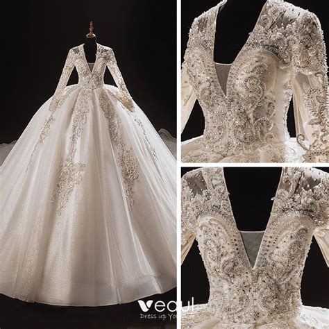 Luxury Gorgeous Ivory Bridal Wedding Dresses 2021 Ball