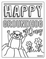 Groundhog Coloring Pages Kids Printable Printables Phil Punxsutawney Print sketch template