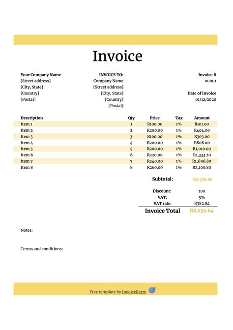 invoice template  word continuous numbering acacandy