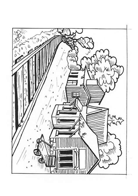coloring page train station coloring picture train station