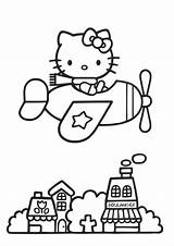 Coloring Pages Kitty Hello Library Domo Airplane Clipart sketch template