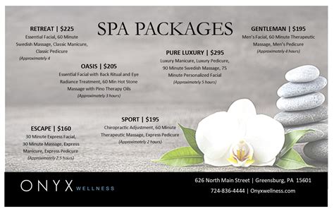 spa services onyx wellness