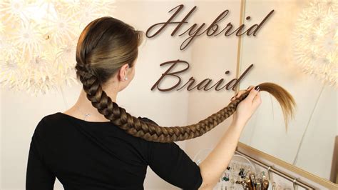 hybrid braid knielange haare flechten youtube