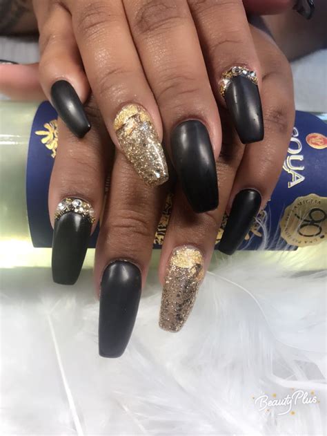 matte black foils  queen nails bar spa queen nails nail bar