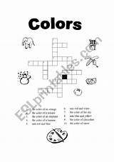 Crossword Colors Worksheet Colours Worksheets Preview sketch template