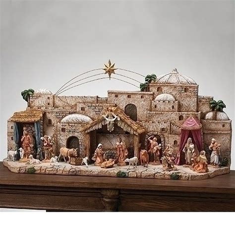 fontanini town  bethlehem nativity display nativity scene display