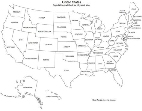map     state size matched united states map