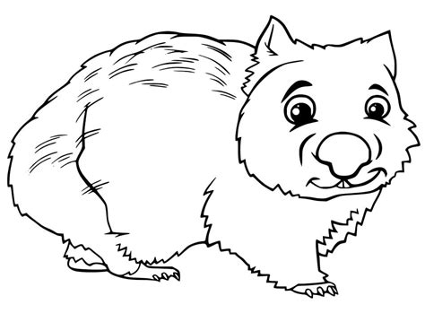 cartoon wombat coloring page  printable coloring pages  kids