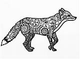 Zentangle Animals Easy Animal Coloring Patterns Drawings Drawing Pages Fox Mandala Wolf Search Choose Board Google Adult sketch template