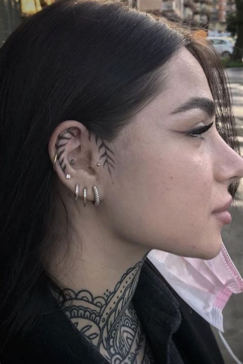 cute  cool small ear tattoos  women