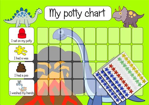 buy kidslearn personalised dinosaur potty training reward chart