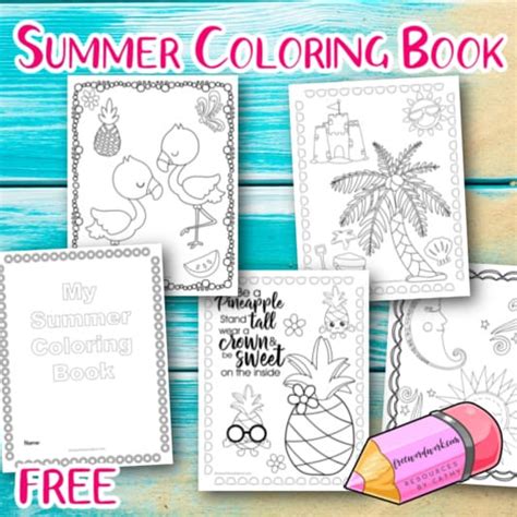 summer coloring pages  word work