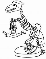 Dinosaur Coloring Pages Dinosaurs Printable Cartoon Kids Skeleton Cliparts Fossils Drawing Clipart Dino Premium Bone Colouring Bones Preschool Children Line sketch template