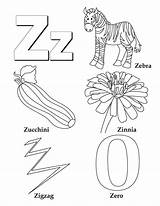 Coloring Pages Letter Zinnia Kids sketch template