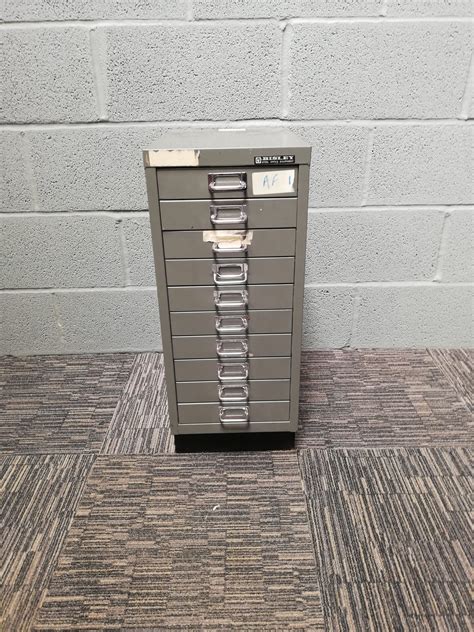 bisley 10 drawer grey filing unit recycled office