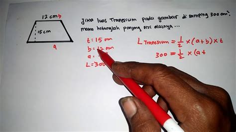 mencari panjang sisi alas trapesium youtube