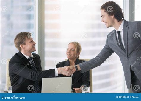 business people greeting   stock image image  group