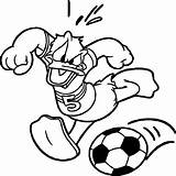 Playing Soccer Coloring Donald Football Pages Wecoloringpage sketch template