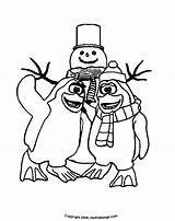 Coloring Pages Penguin Christmas Printable Popular Snowman Coloringhome sketch template