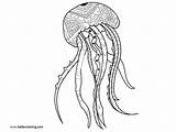 Coloring Pages Jellyfish Stress Anti Printable Kids sketch template
