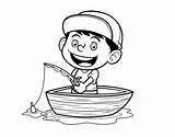 Boy Fishing Little Coloring Boat Dibujo Getdrawings Viking Drawing Pages Coloringcrew Getcolorings sketch template