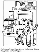 Coloring Fire Station Pages Kids Clipart Firefighter Firehouse Truck Printable Doverpublications Firefighters Dover Publications Books Color Fireman Activity Library Colouring sketch template