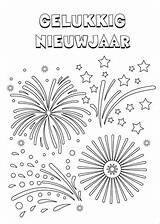 Nieuwjaar Kleurplaten Gelukkig Kleurplaat Vuurwerk Kerst Nieuwjaarsknutsels Tijdmetkinderen Downloaden Uitprinten sketch template